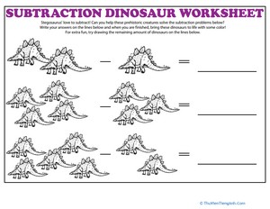 Stegosaurus Subtraction & Coloring