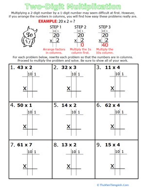 Step by Step: Two-Digit Multiplication