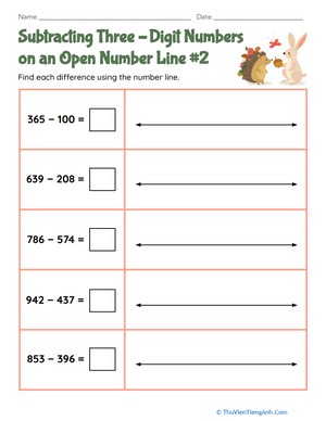 Subtracting Three-Digit Numbers on an Open Number Line #2