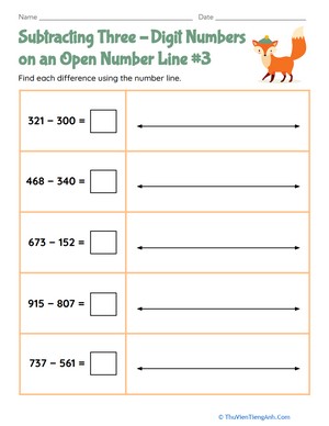 Subtracting Three-Digit Numbers on an Open Number Line #3