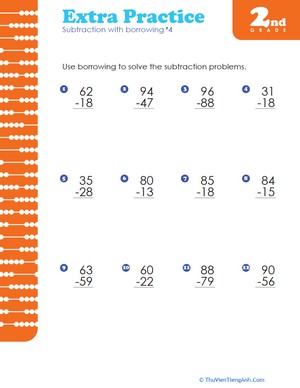 Subtraction with Regrouping #4
