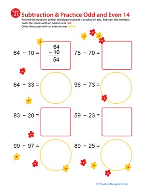Math Mania: Practice Subtraction & Odd/Even 14