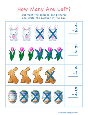 Subtraction for Visual Learners: Easter #3