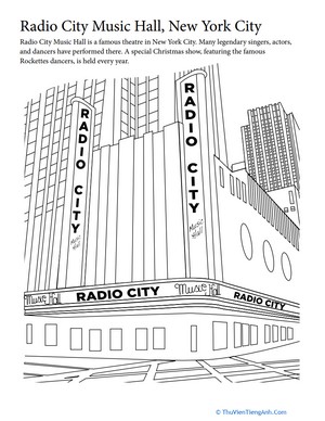 Summer Vacation Coloring: Radio City Music Hall