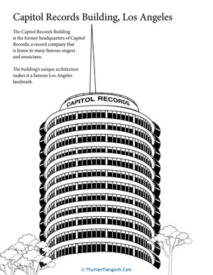 Summer Vacation Coloring: The Capitol Records Building