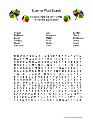 Summer Word Search #2