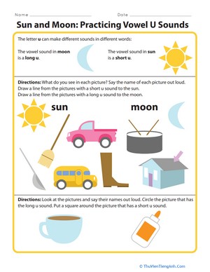Sun and Moon: Practicing Vowel U Sounds