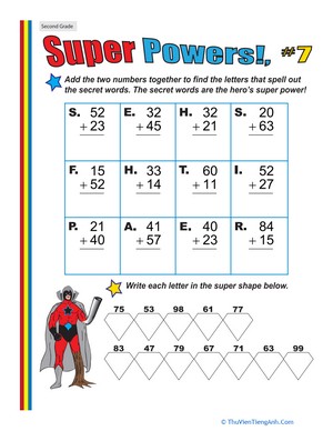 Super Powers! Two-Digit Addition #7
