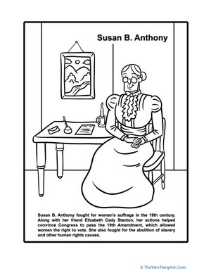 Susan B. Anthony Coloring Page