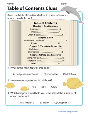 Table of Contents Clues