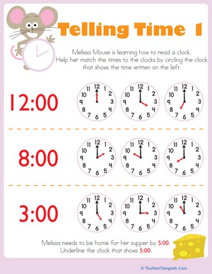 Telling Time with Melissa Mouse 1