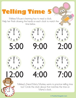 Telling Time with Melissa Mouse 5