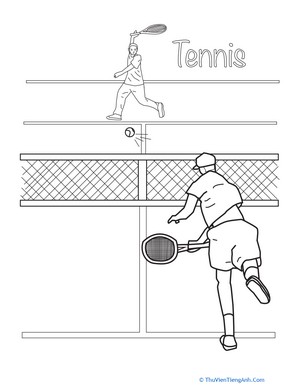 Tennis Coloring Sheet