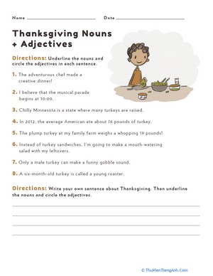 Thanksgiving Nouns and Adjectives #5