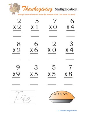 Thanksgiving Math: Multiplication #2