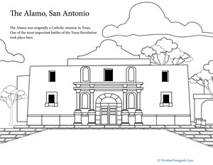 The Alamo Coloring Page