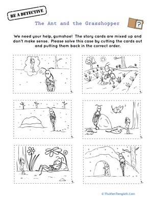 The Ant and the Grasshopper Story Cards