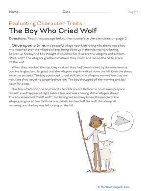 Evaluating Character Traits: The Boy Who Cried Wolf