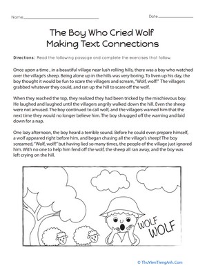 The Boy Who Cried Wolf: Making Text Connections