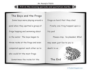 Punctuation: The Boys and the Frogs
