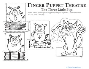 Three Little Pigs Finger Puppets