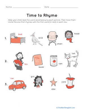 Time to Rhyme: Matching Rhymes #2