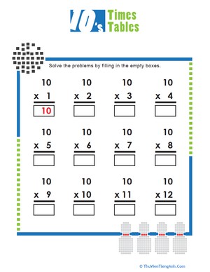 Times Tables: 10s