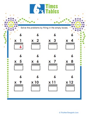 Times Tables: 6s