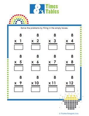 Times Tables: 8s