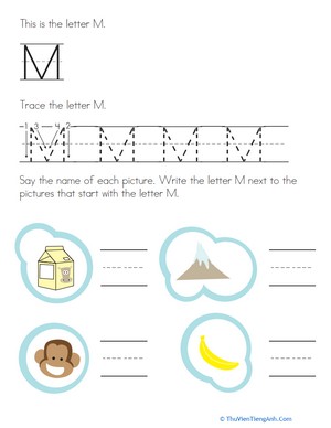 Trace and Write the Letter M
