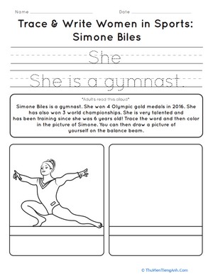 Trace & Write Women in Sports: Simone Biles