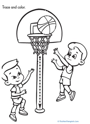 Trace & Color: Basketball Game