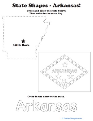 Trace and Color State Shapes: Arkansas