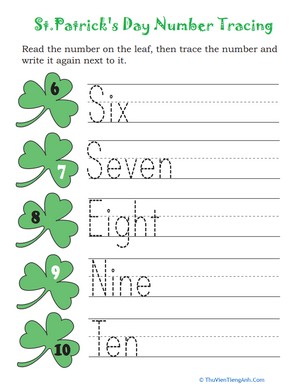 Trace St. Patrick’s Day Numbers! 2
