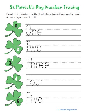 Trace St. Patrick’s Day Numbers!