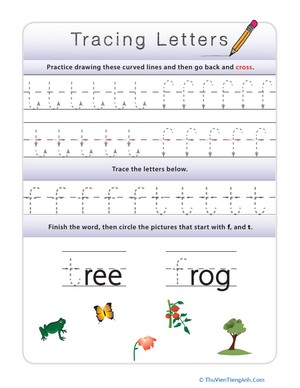 Tracing Lowercase Letters f,t