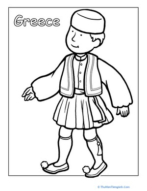 Greek Traditional Clothing Coloring Page
