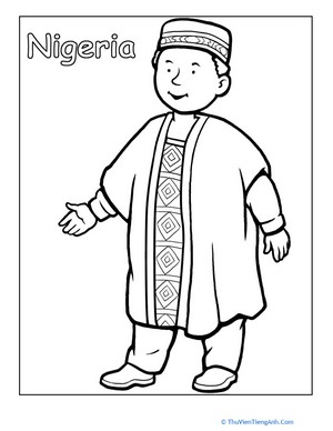 Nigerian Traditional Clothing Coloring Page