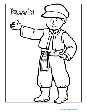 Russian Traditional Clothing Coloring Page