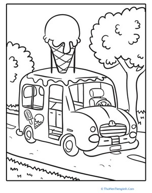 Transportation Coloring Page: Ice Cream Truck