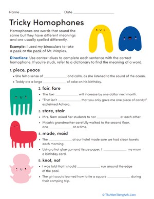 Tricky Homophones