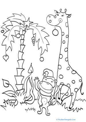 Tropical Christmas Coloring Page