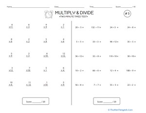 Two-Minute Timed Test #3: Multiply & Divide