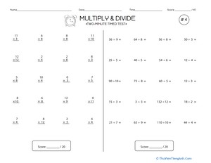 Two-Minute Timed Test #4: Multiply & Divide