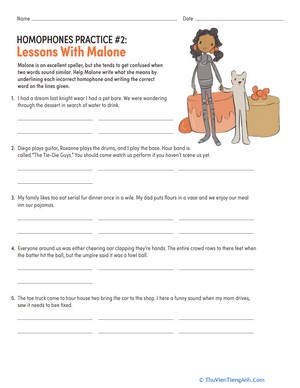 Homophones Practice #2: Lessons With Malone