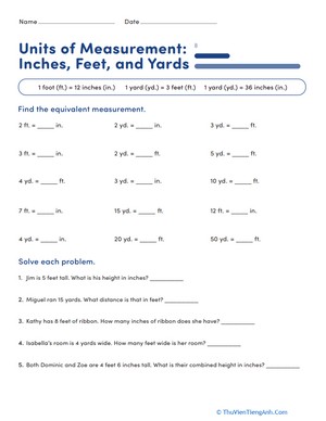 Units of Measurement: Inches, Feet, and Yards