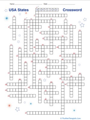 USA States Crossword