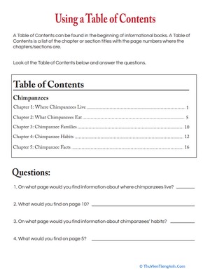 Using a Table of Contents