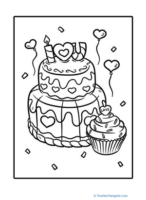 Valentine Treats Coloring Page
