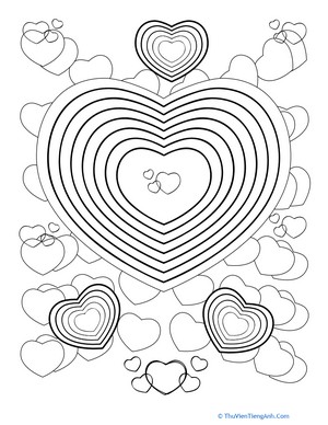 Hearts Coloring Page